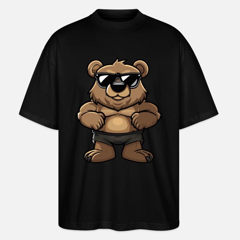 Bär Cool Comic - Stanley/Stella Oversized Unisex Bio T-Shirt Blaster 2.0 - Schwarz