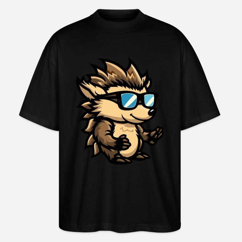 Igel Cool Comic - Stanley/Stella Oversized Unisex Bio T-Shirt Blaster 2.0 - Schwarz