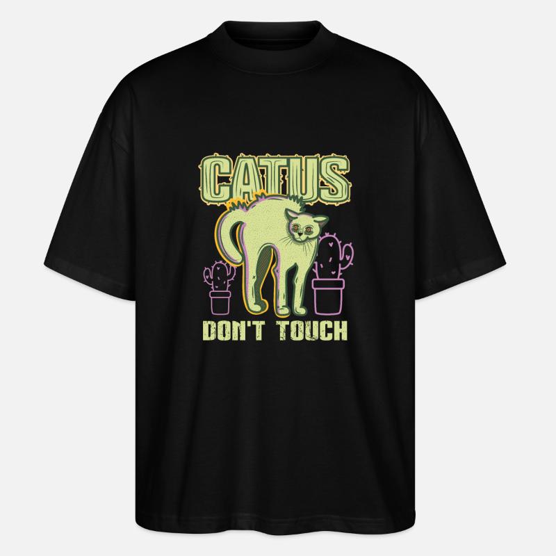 Chat cactus - T-shirt bio Blaster 2.0 coupe oversize Stanley/Stella Unisexe - noir