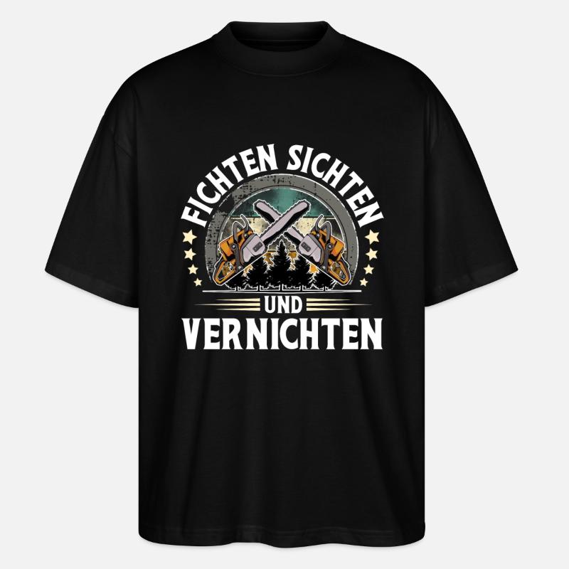 Holzfäller - Stanley/Stella Oversized Unisex Bio T-Shirt Blaster 2.0 - Schwarz
