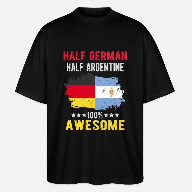 Moitié allemand moitié argentin - T-shirt bio Blaster 2.0 coupe oversize Stanley/Stella Unisexe - noir