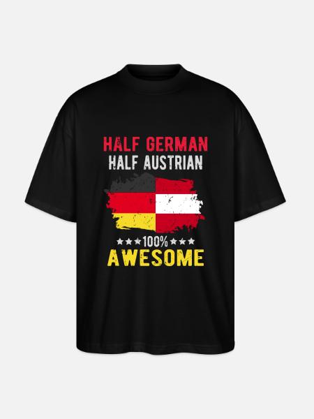 Half German Half Austrian - Stanley/Stella Oversized Unisex Organic T-shirt Blaster 2.0 - black
