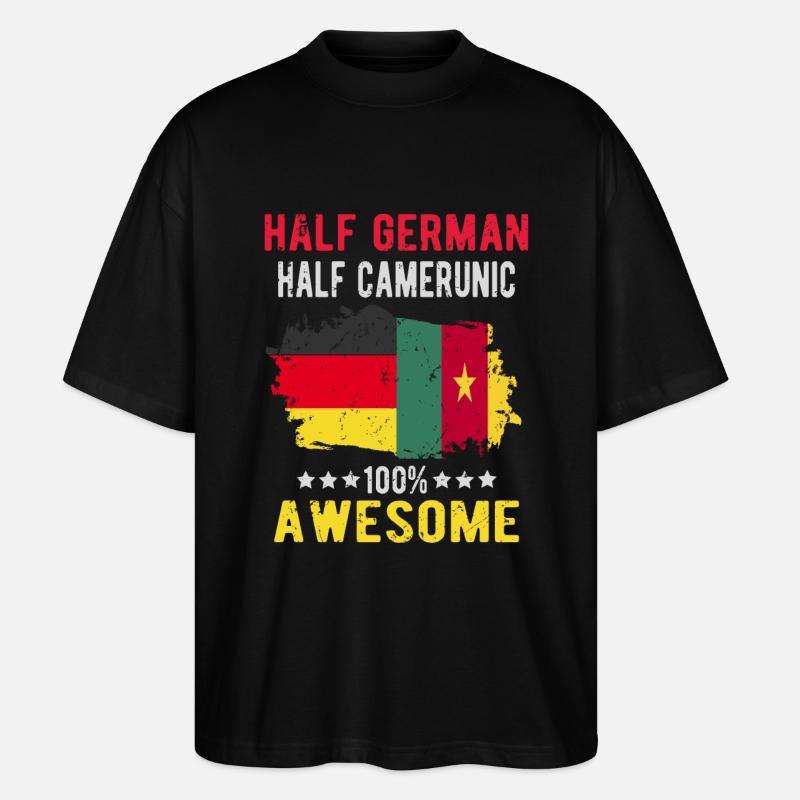 Half German Half Cameroonian - Stanley/Stella Oversized Unisex Organic T-shirt Blaster 2.0 - black