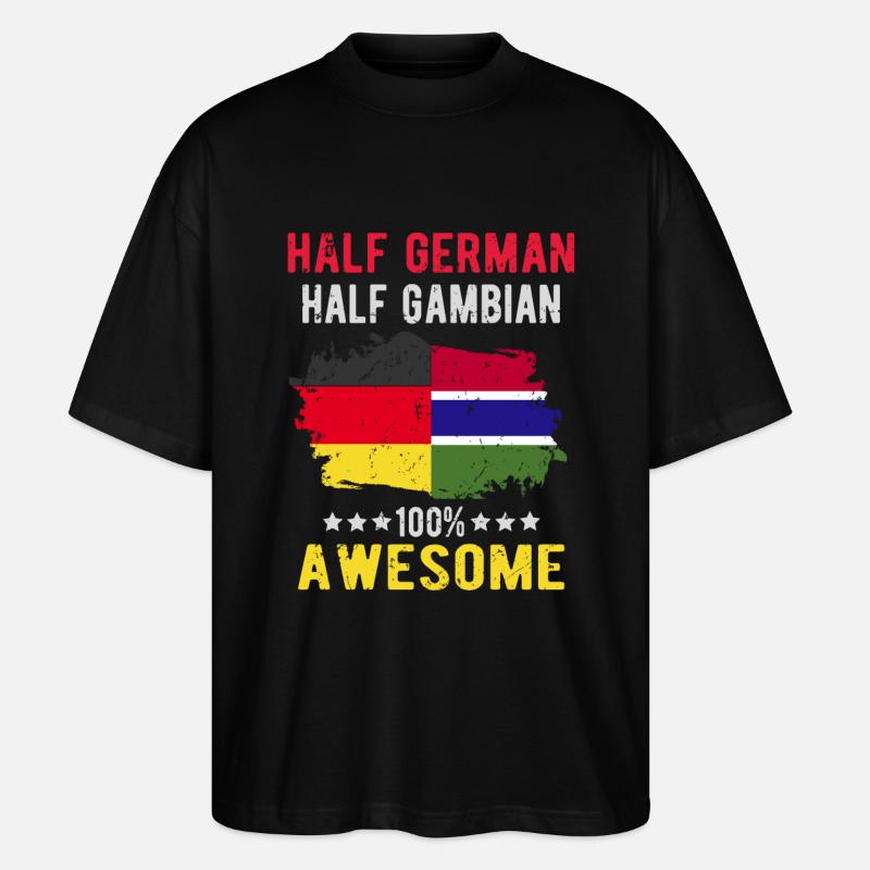 Half German Half Gambian - Stanley/Stella Oversized Unisex Organic T-shirt Blaster 2.0 - black