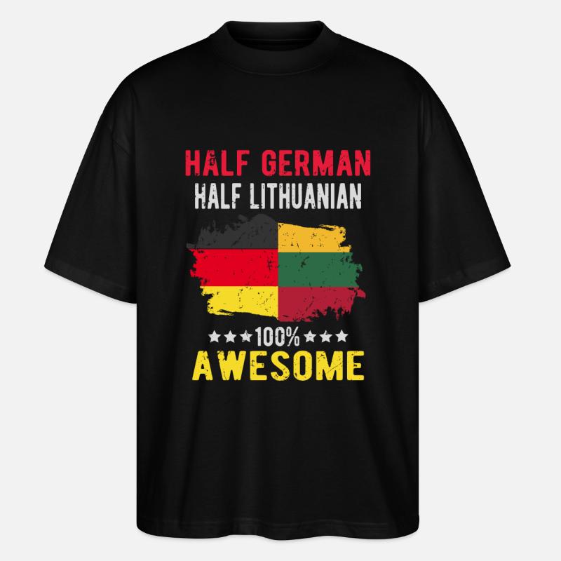 Half German Half Lithuanian - Stanley/Stella Oversized Unisex Organic T-shirt Blaster 2.0 - black