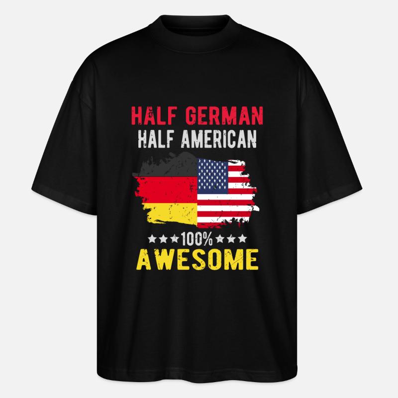 Half German half American - Stanley/Stella Oversized Unisex Organic T-shirt Blaster 2.0 - black