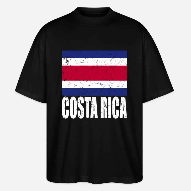 Drapeau du Costa Rica - T-shirt bio Blaster 2.0 coupe oversize Stanley/Stella Unisexe - noir