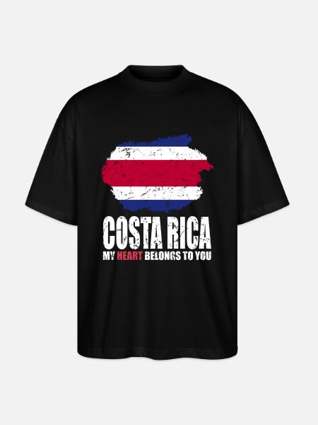 Costa Rica Flag - Stanley/Stella Oversized Unisex Organic T-shirt Blaster 2.0 - black