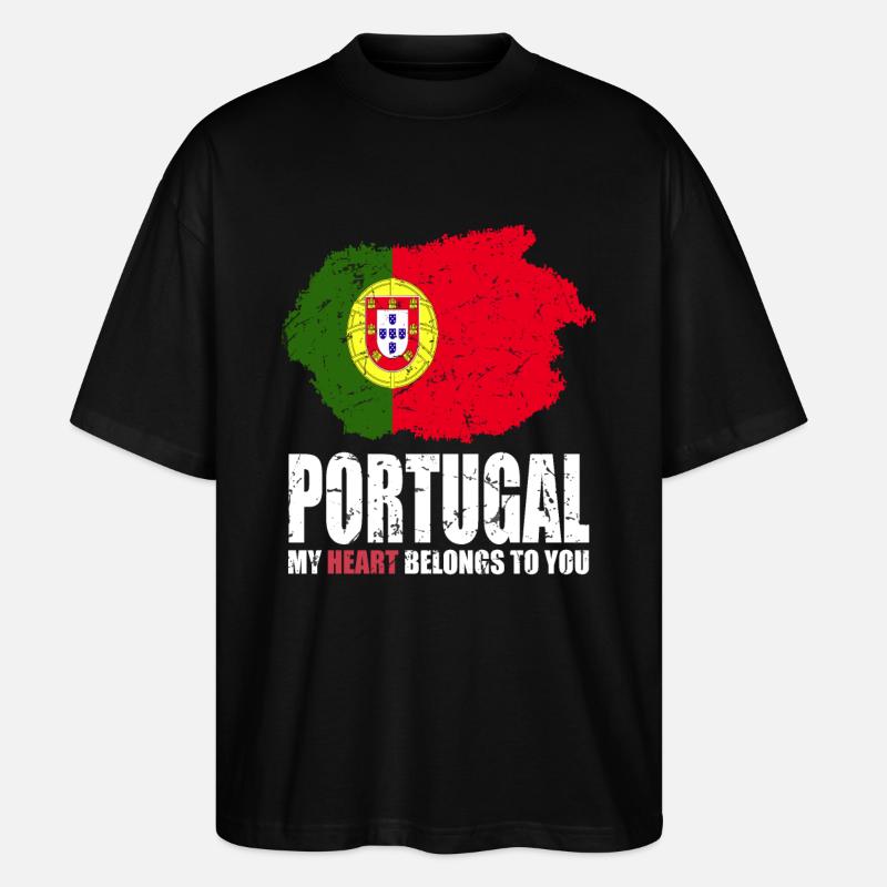 Drapeau du Portugal - T-shirt bio Blaster 2.0 coupe oversize Stanley/Stella Unisexe - noir
