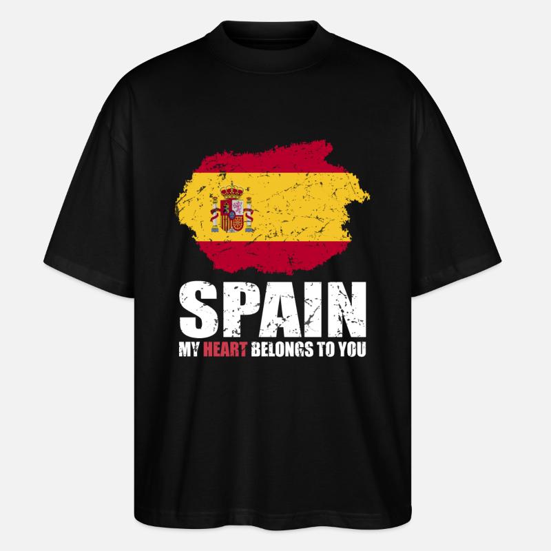 Spanien Fahne - Stanley/Stella Oversized Unisex Bio T-Shirt Blaster 2.0 - Schwarz