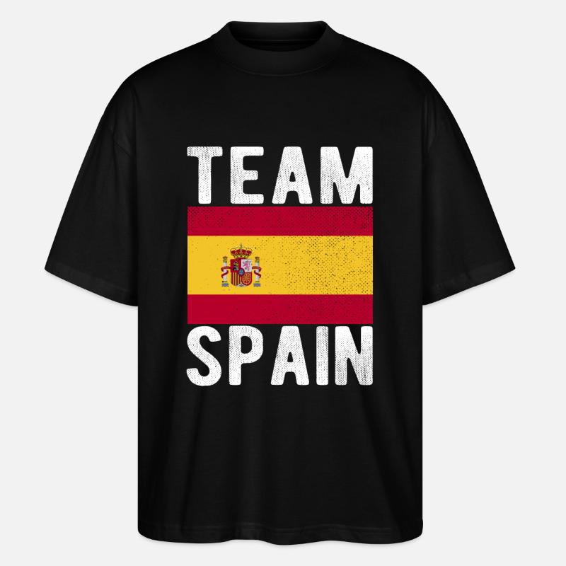 Spanien Fahne - Stanley/Stella Oversized Unisex Bio T-Shirt Blaster 2.0 - Schwarz