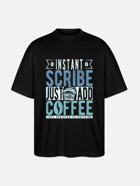 Schreiber Kaffee Spruch - Stanley/Stella Oversized Unisex Bio T-Shirt Blaster 2.0 - Schwarz