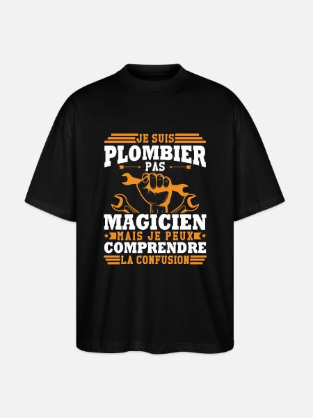 Je suis plombier - T-shirt bio Blaster 2.0 coupe oversize Stanley/Stella Unisexe - noir