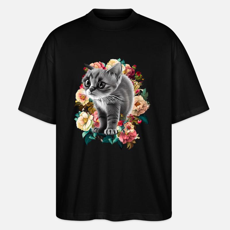 Cat - Stanley/Stella Oversized Unisex Organic T-shirt Blaster 2.0 - black