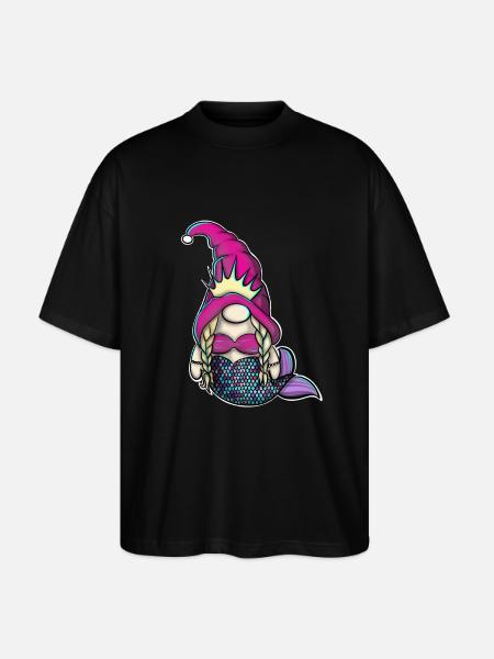 Mermaid Gnome Gnome - Stanley/Stella Oversized Unisex Organic T-shirt Blaster 2.0 - black