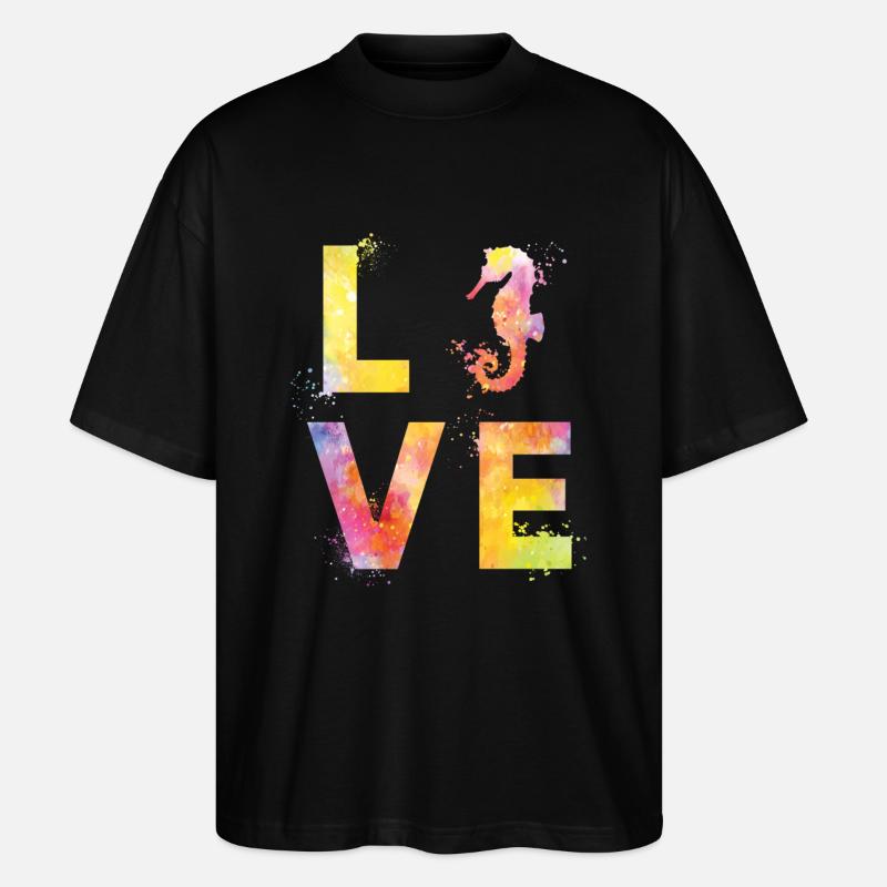 Les hippocampes adorent - T-shirt bio Blaster 2.0 coupe oversize Stanley/Stella Unisexe - noir