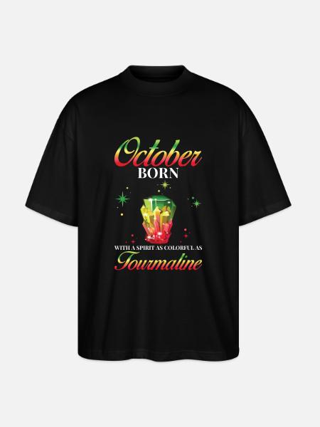 Birthstone October Tourmaline - Stanley/Stella Oversized Unisex Organic T-shirt Blaster 2.0 - black