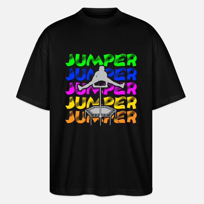 Trampolinspringen Trampolin Trampolin Trampolinspr - Stanley/Stella Oversized Unisex Bio T-Shirt Blaster 2.0 - Schwarz