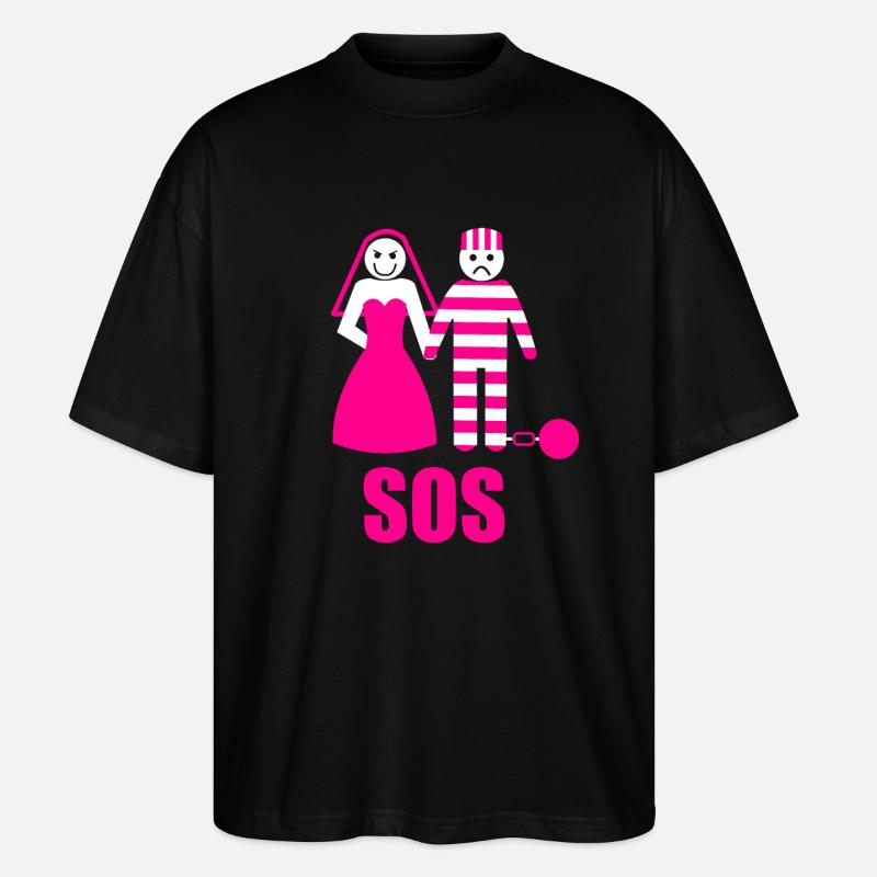 Junggesellenabschied Polterabend JGA Männer - Stanley/Stella Oversized Unisex Bio T-Shirt Blaster 2.0 - Schwarz
