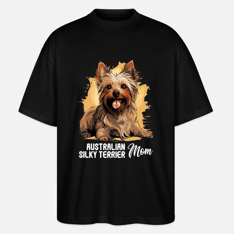 Australian Silky Terrier - Stanley/Stella Oversized Unisex Bio T-Shirt Blaster 2.0 - Schwarz