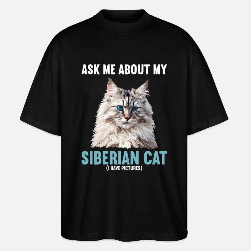 Chat Sibérien Sibirische Katze - T-shirt bio Blaster 2.0 coupe oversize Stanley/Stella Unisexe - noir