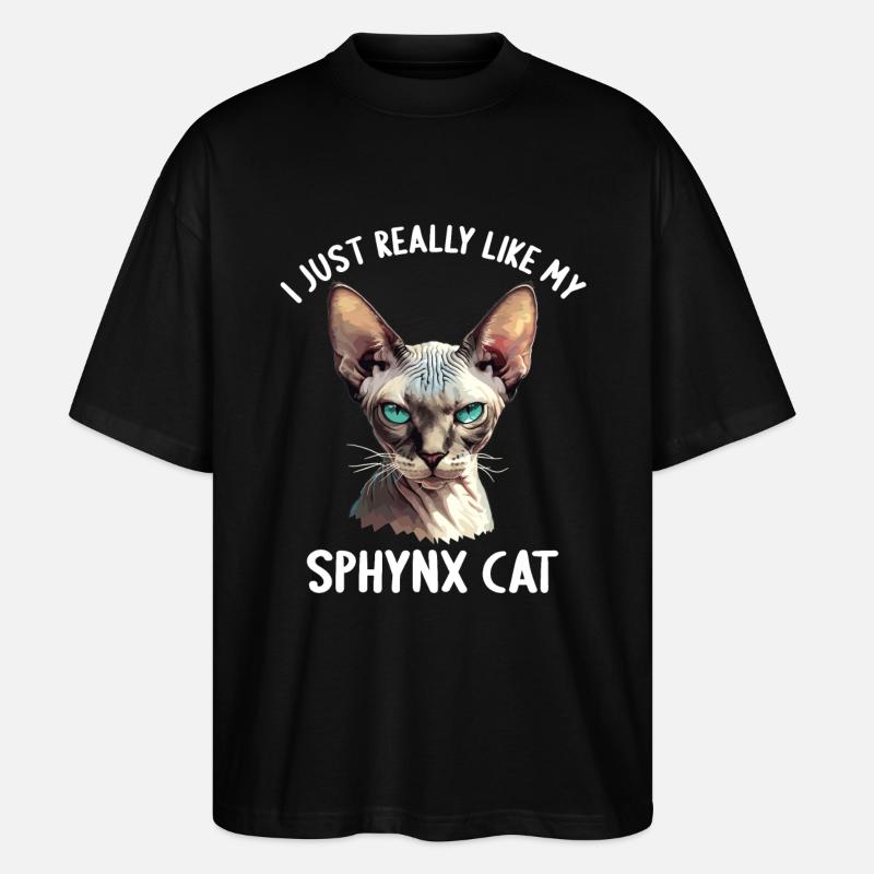 Sphynx Kätzchen Sphynx Katze - Stanley/Stella Oversized Unisex Bio T-Shirt Blaster 2.0 - Schwarz