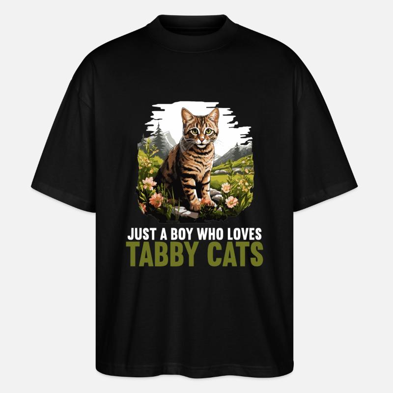 Tabby Kätzchen Tabby Katze - Stanley/Stella Oversized Unisex Bio T-Shirt Blaster 2.0 - Schwarz