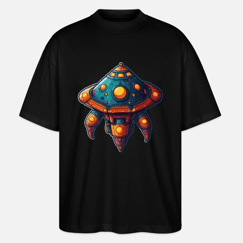 Imaginative Spaceship Flying Saucer - Stanley/Stella Oversized Unisex Organic T-shirt Blaster 2.0 - black