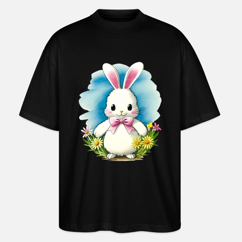 Hase Frühling Geschenk - Stanley/Stella Oversized Unisex Bio T-Shirt Blaster 2.0 - Schwarz