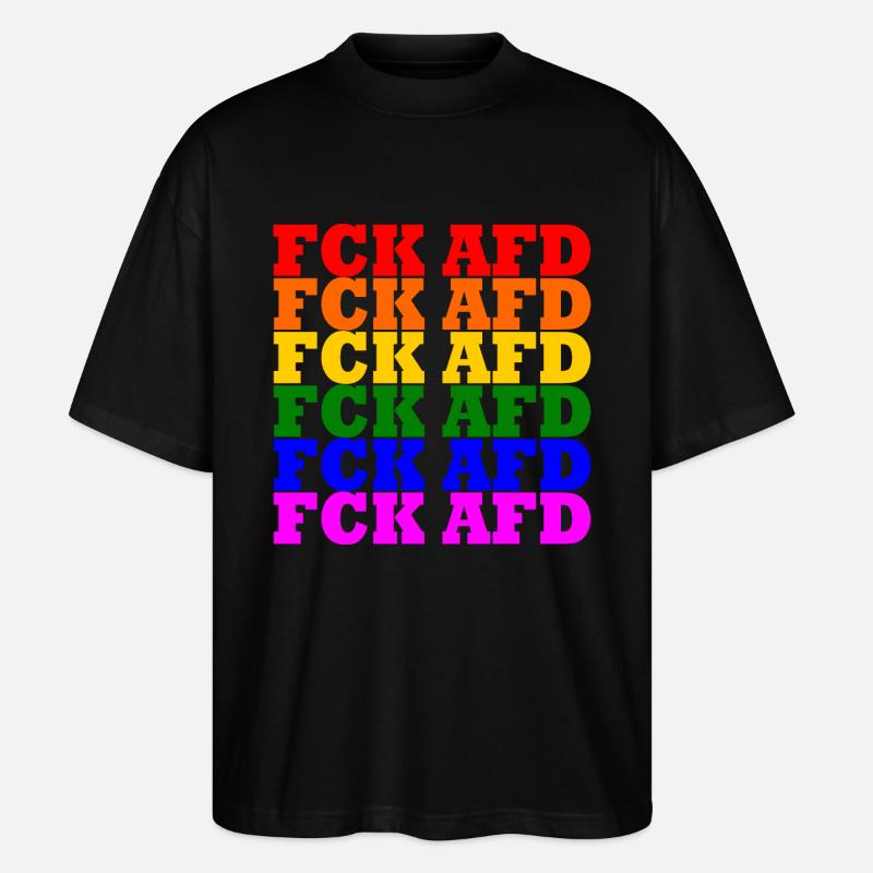 Fck afd - Stanley/Stella Oversized Unisex Bio T-Shirt Blaster 2.0 - Schwarz