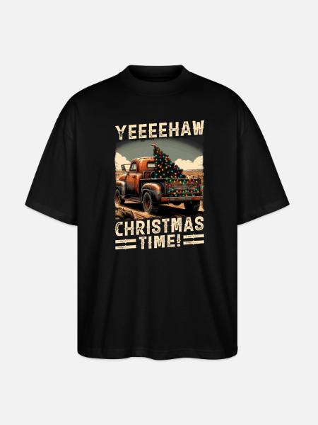 Yeehaw C’est Noël – Camionnette - T-shirt bio Blaster 2.0 coupe oversize Stanley/Stella Unisexe - noir