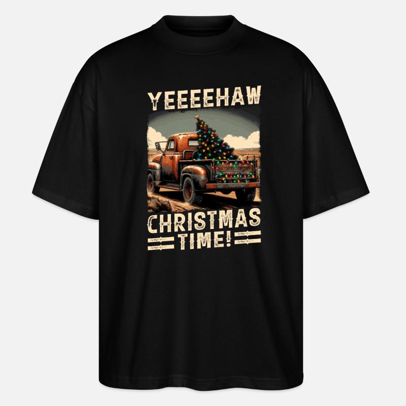 Yeehaw C’est Noël – Camionnette - T-shirt bio Blaster 2.0 coupe oversize Stanley/Stella Unisexe - noir