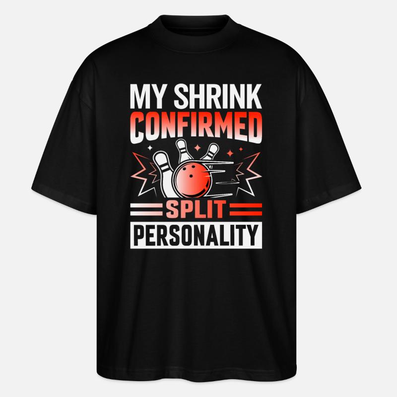 Bowler - My Shrink Confirmed - Split Personality - Stanley/Stella Oversized Unisex Bio T-Shirt Blaster 2.0 - Schwarz