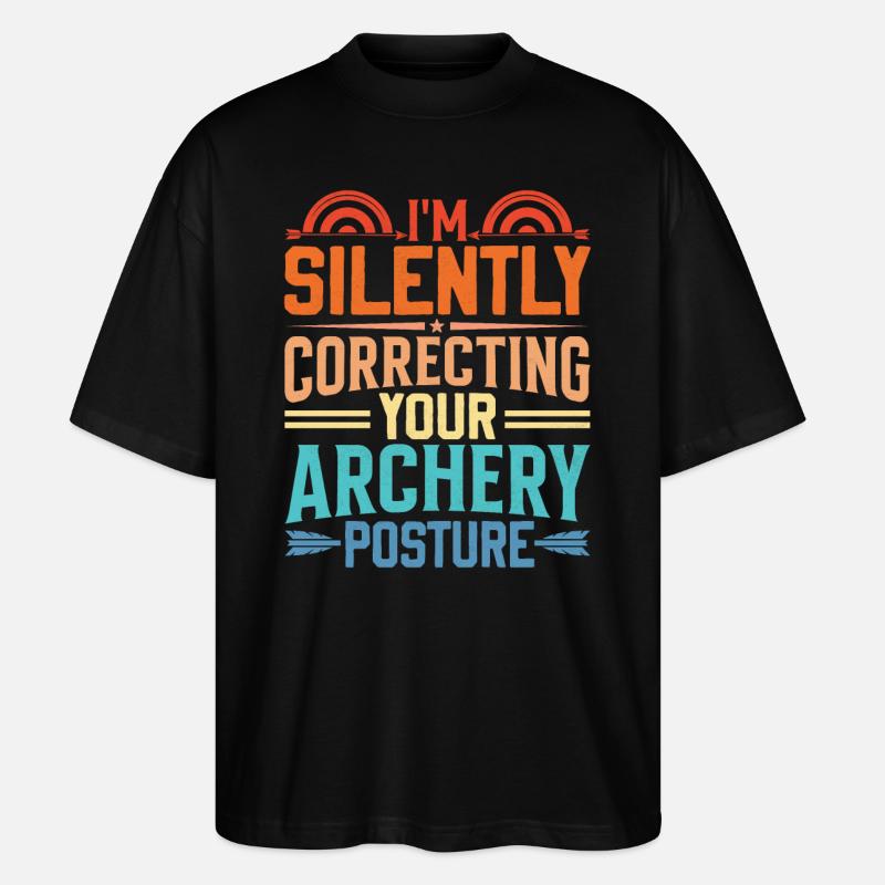 Bogenschießen Trainer Spruch - Bogenschütze Übung - Stanley/Stella Oversized Unisex Bio T-Shirt Blaster 2.0 - Schwarz