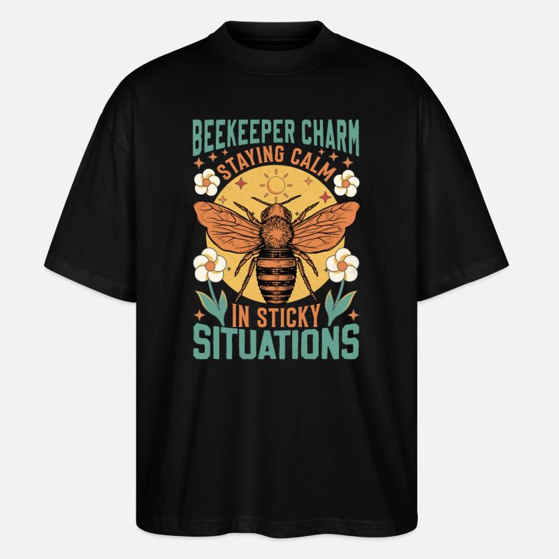 Beekeeper Charm – Sticky Situations - Stanley/Stella Oversized Unisex Bio T-Shirt Blaster 2.0 - Schwarz