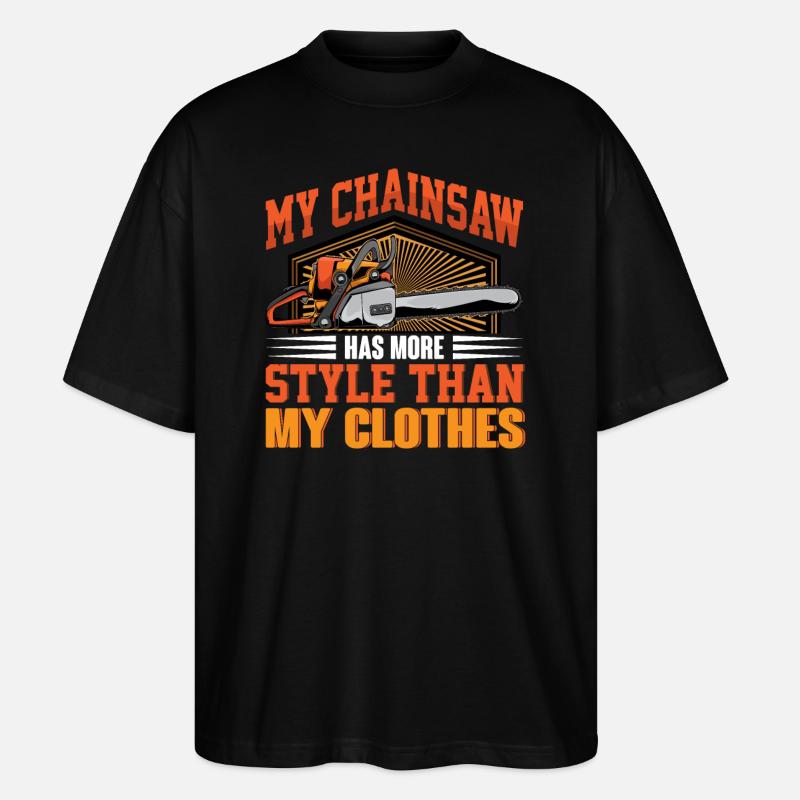 Dicton d’auto-ironie - tronçonneuse tronçonneuse - T-shirt bio Blaster 2.0 coupe oversize Stanley/Stella Unisexe - noir