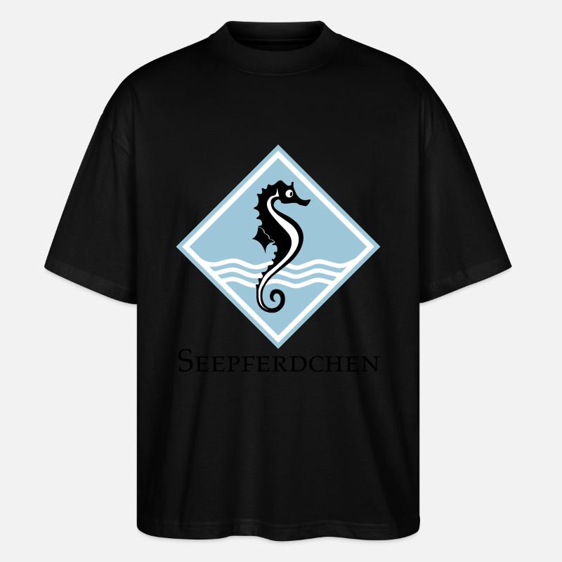 Seepferdchen - Stanley/Stella Oversized Unisex Bio T-Shirt Blaster 2.0 - Schwarz
