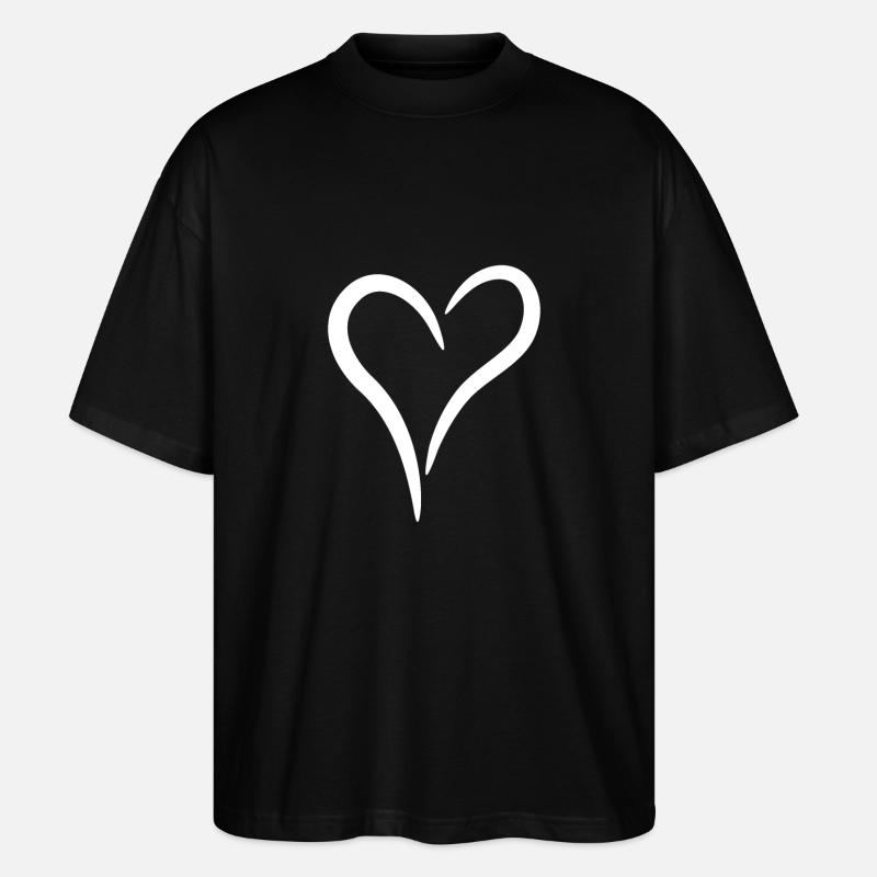 heart - Stanley/Stella Oversized Unisex Organic T-shirt Blaster 2.0 - black