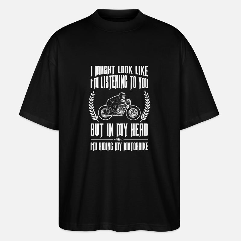 Lustiger Motorradfahrer mit Spruch - Stanley/Stella Oversized Unisex Bio T-Shirt Blaster 2.0 - Schwarz