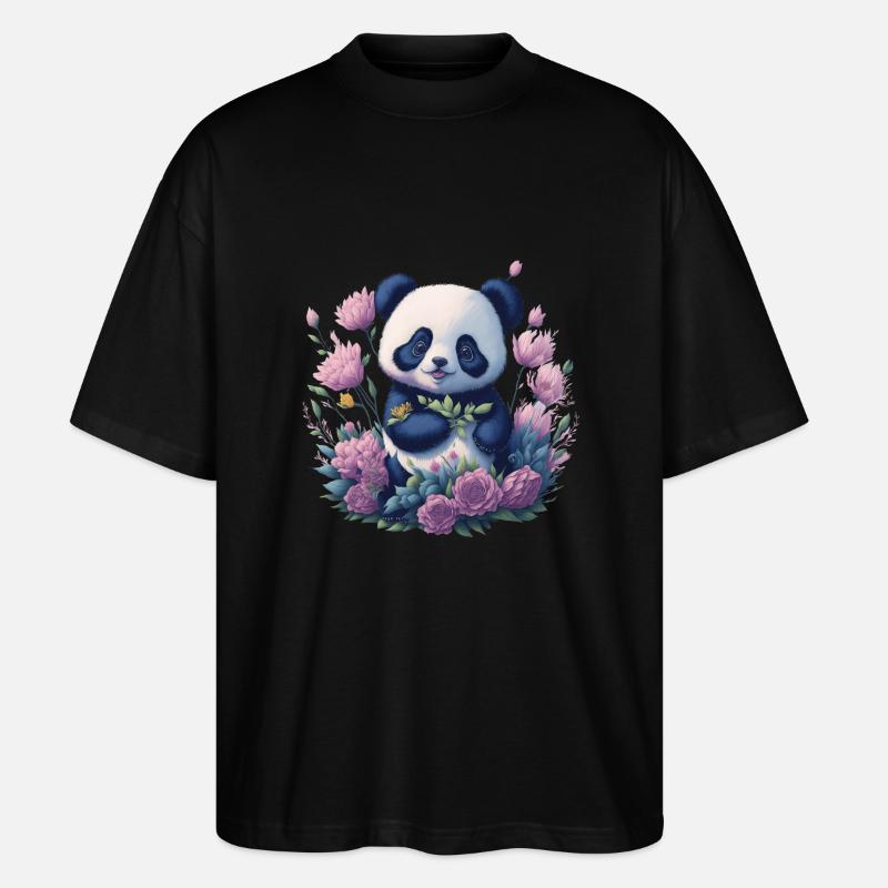 Panda - Stanley/Stella Oversized Unisex Bio T-Shirt Blaster 2.0 - Schwarz