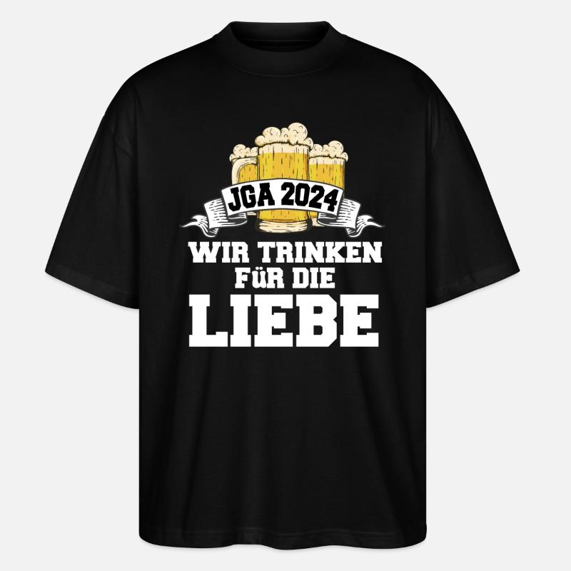 Junggesellenabschied 2024 JGA - Stanley/Stella Oversized Unisex Bio T-Shirt Blaster 2.0 - Schwarz
