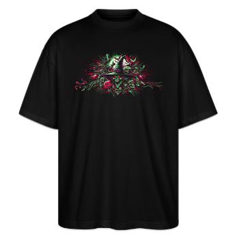 Rébellion du visage de la cruelle sorcière - T-shirt bio Blaster 2.0 coupe oversize Stanley/Stella Unisexe - noir - Devant - Alina (178cm) & Michal (187cm)