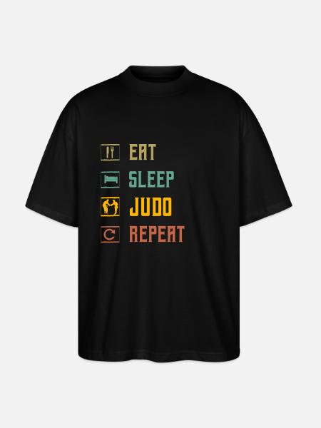 Manger Dormir Judo Répéter - T-shirt bio Blaster 2.0 coupe oversize Stanley/Stella Unisexe - noir