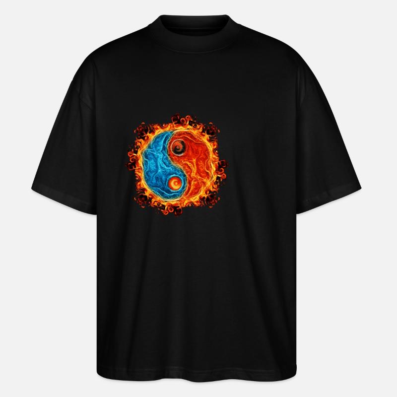 Yin Yang Eau Feu - T-shirt bio Blaster 2.0 coupe oversize Stanley/Stella Unisexe - noir
