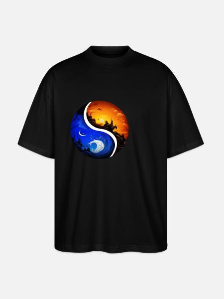 Yin Yang - Stanley/Stella Oversized Unisex Bio T-Shirt Blaster 2.0 - Schwarz