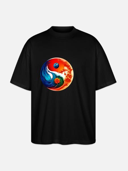 Yin Yang - Stanley/Stella Oversized Unisex Bio T-Shirt Blaster 2.0 - Schwarz