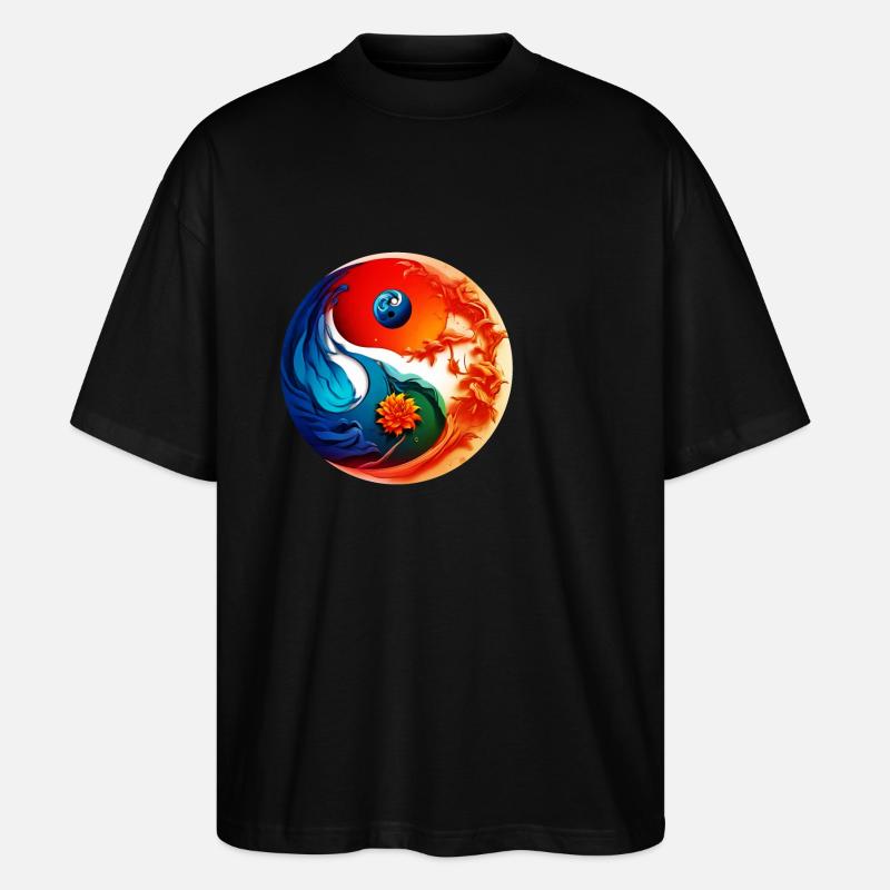 Yin Yang - Stanley/Stella Oversized Unisex Bio T-Shirt Blaster 2.0 - Schwarz