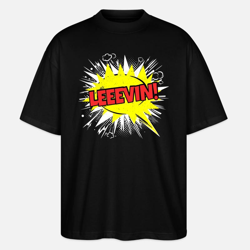 Levin Nom Drôle Bulle Leeevin ! - T-shirt bio Blaster 2.0 coupe oversize Stanley/Stella Unisexe - noir