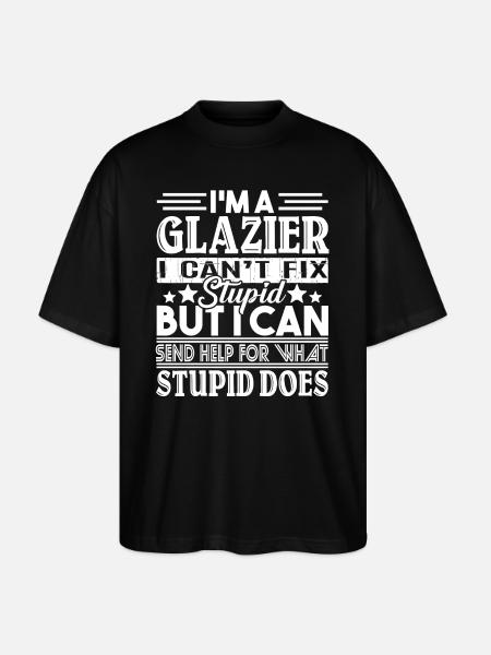 Glazier Can't Fix Stupid - Stanley/Stella Oversized Unisex Organic T-shirt Blaster 2.0 - black