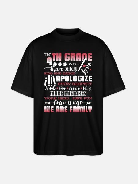 Things About 4th Grade Teacher - Stanley/Stella Oversized Unisex Organic T-shirt Blaster 2.0 - black